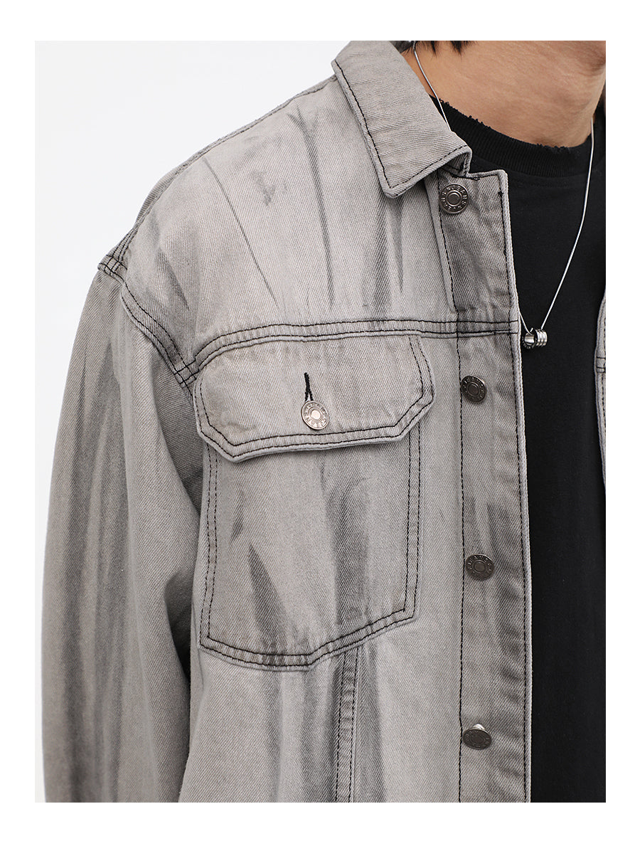 Heavy Craft Wash Hanging Dye Tie Dye Denim Jacket