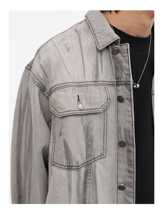 Heavy Craft Wash Hanging Dye Tie Dye Denim Jacket