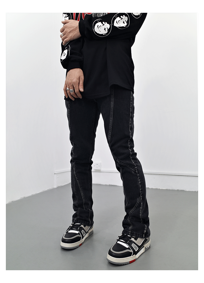 F3F Select Vintage Washed Micro Flare Denim Jeans