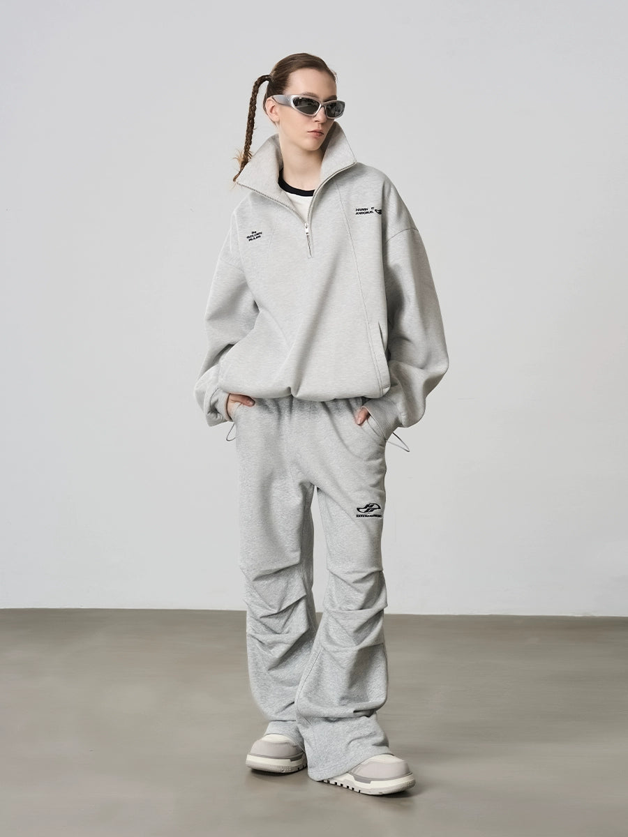 Harsh and Cruel Half Zip Stitched Pullover Sweatshirt