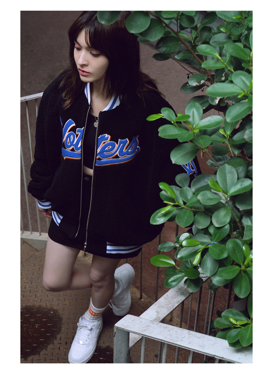VOTE Logo Sherpa Fleece Baseball Jacket