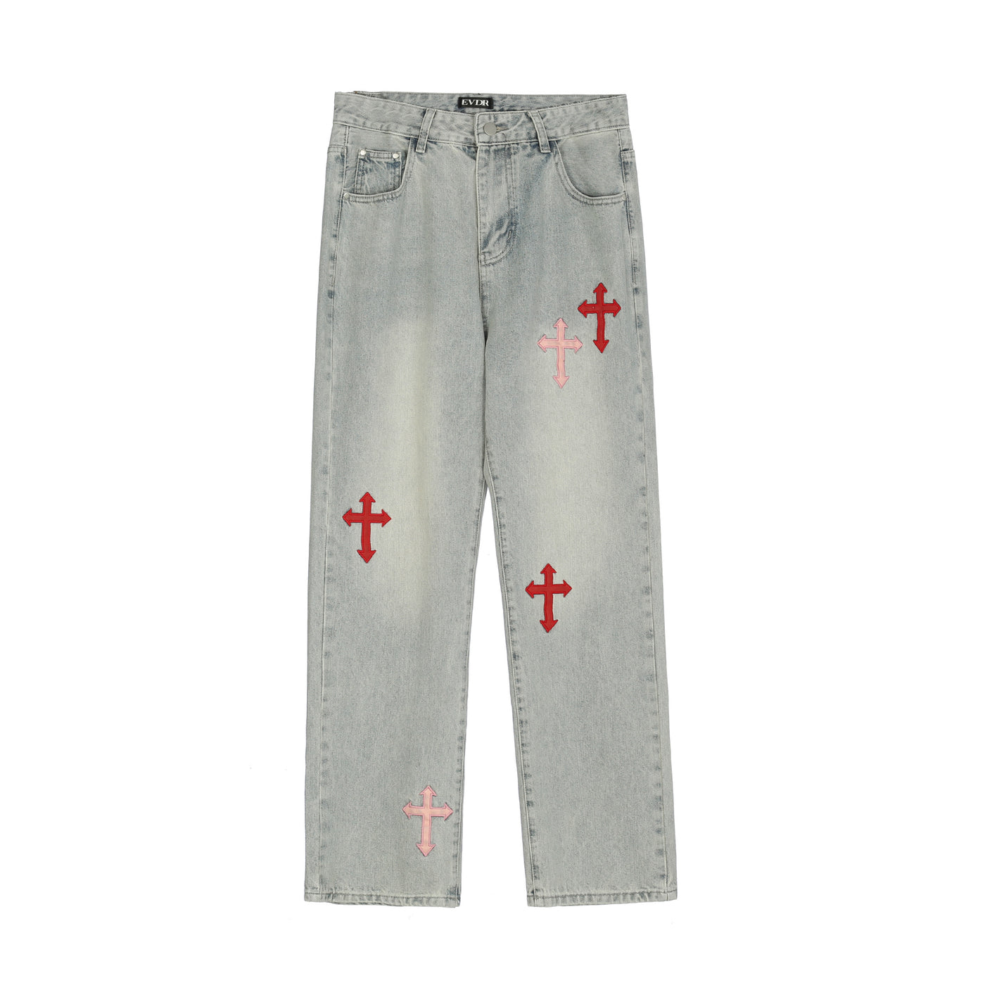 F3F Select Washed Cross Patch Embroidery Denim Jeans
