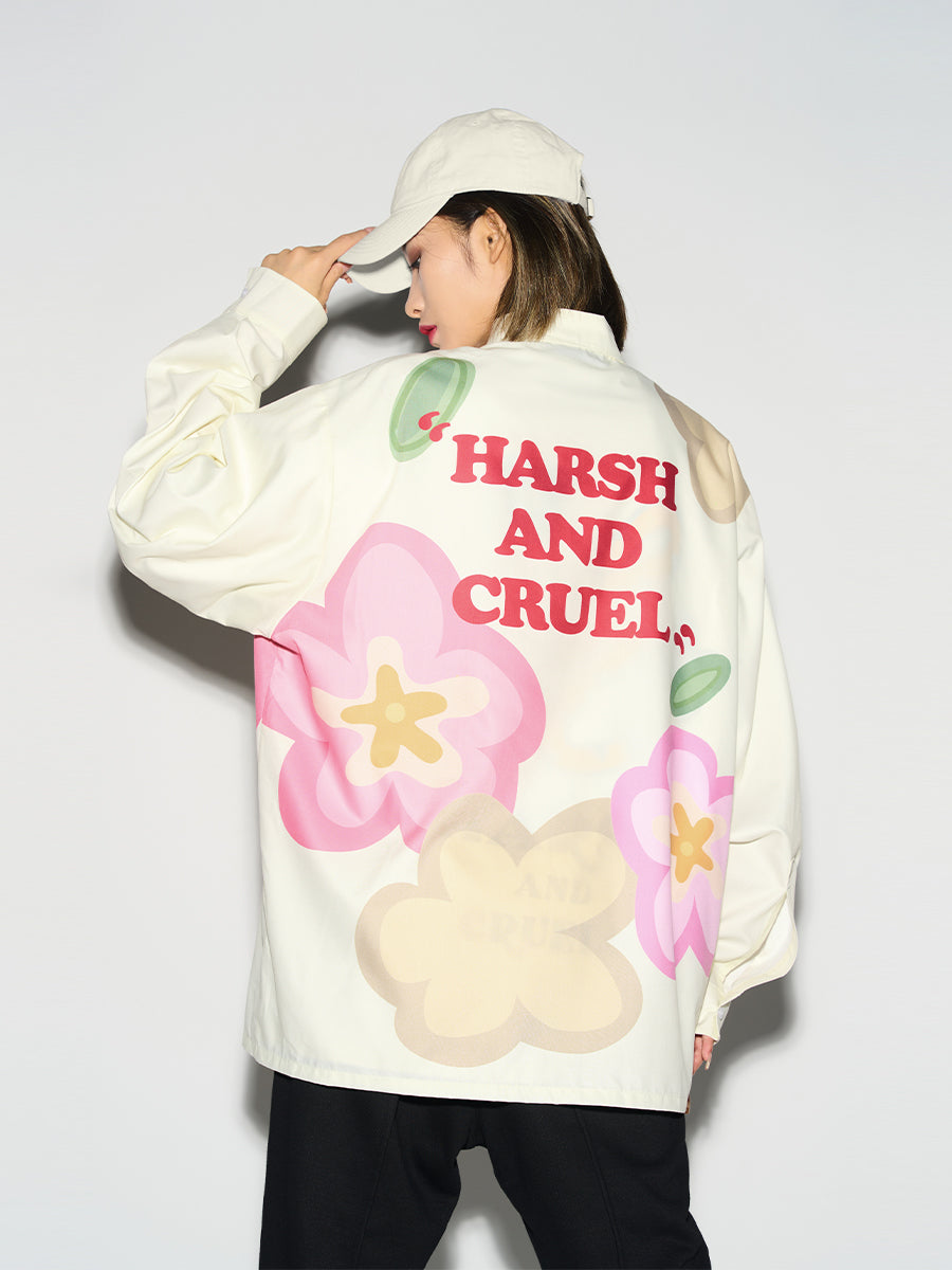 Harsh and Cruel Handpainted Cartoon Flowers L/S Shirt