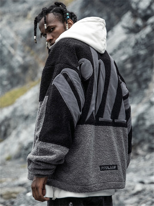 PRBLMS Big LOGO Sherpa Fleece Boa Jacket | Face 3 Face