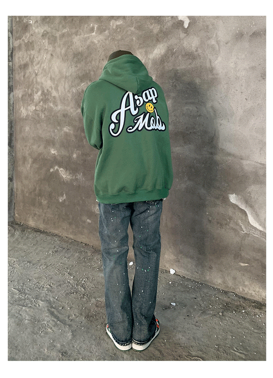 Letter Smile Printing Hoodie