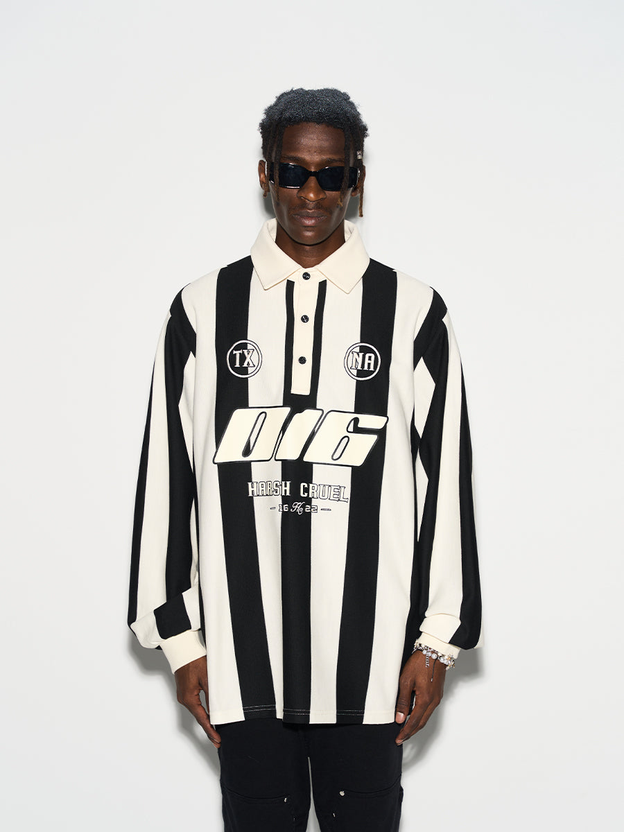 Harsh and Cruel Striped Logo L/S Jersey Shirt