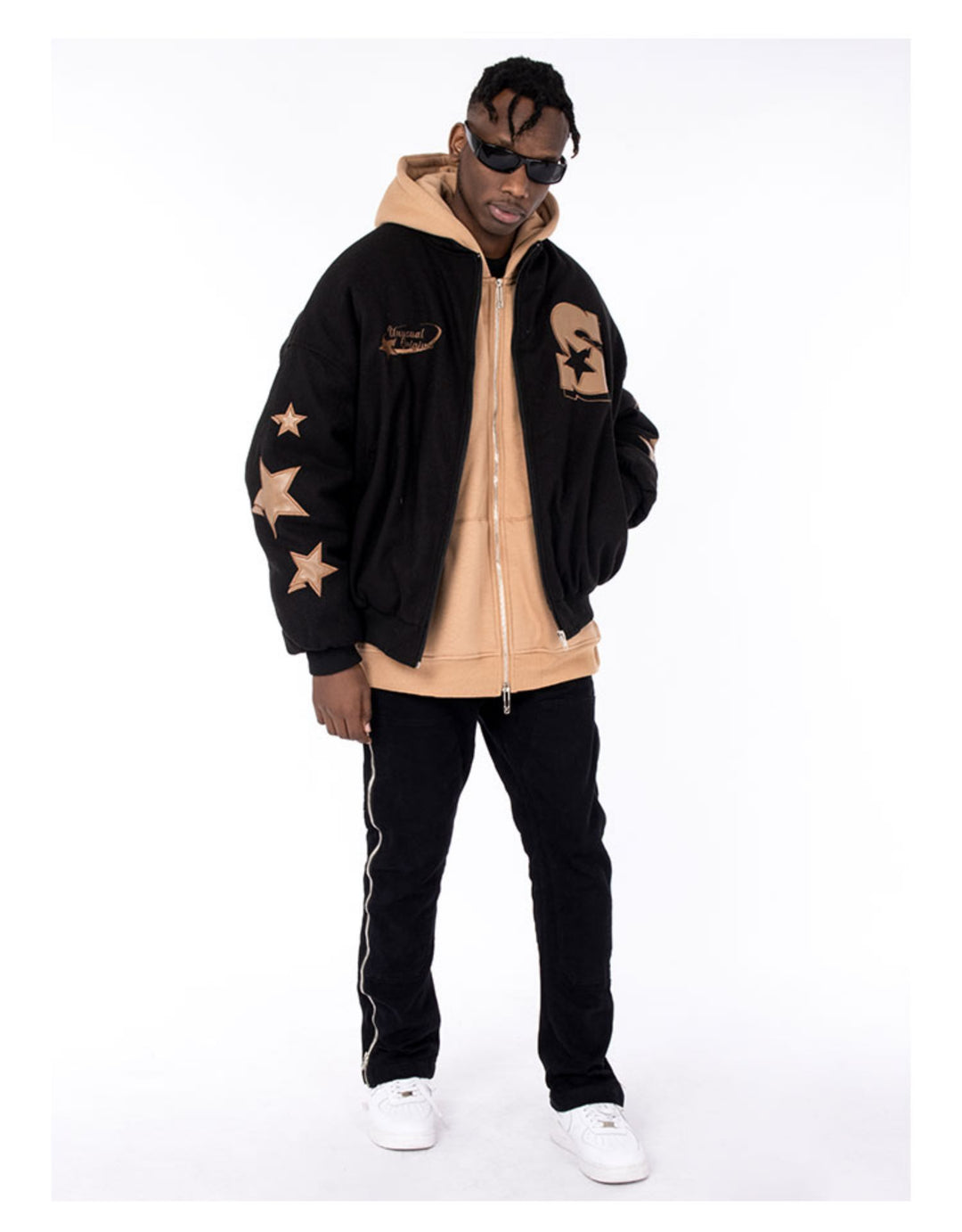 Star Embroidered Varsity Jacket