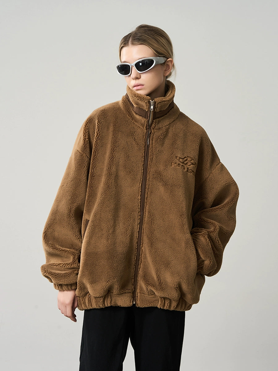 Harsh and Cruel Logo Embroidered Sherpa Jacket