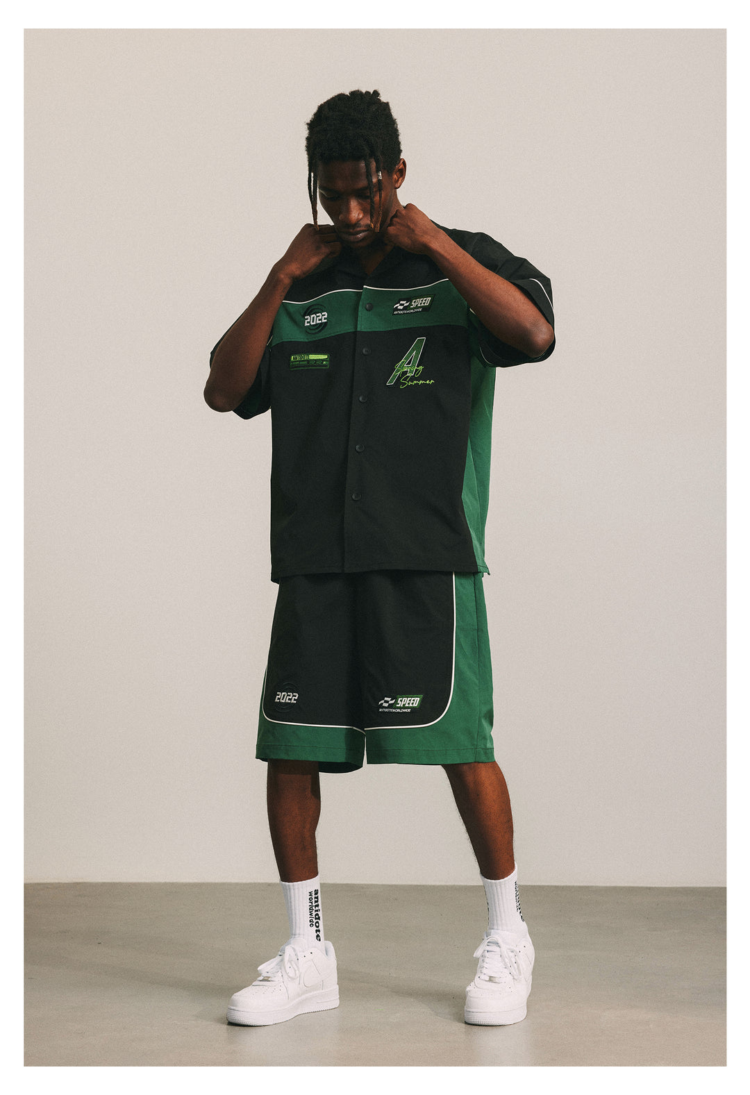 ANTIDOTE Splicing Nylon Five Part Shorts