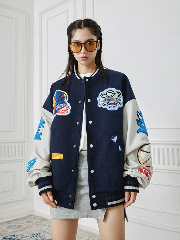 Baseball Jacket | Achock Fun Embroidery Baseball Jacket | Face 3 Face