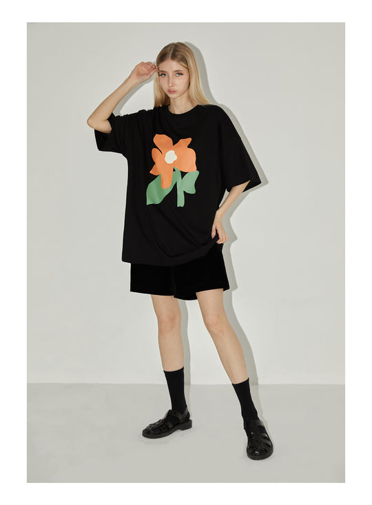 EMPTY REFERENCE Black Flower Tee
