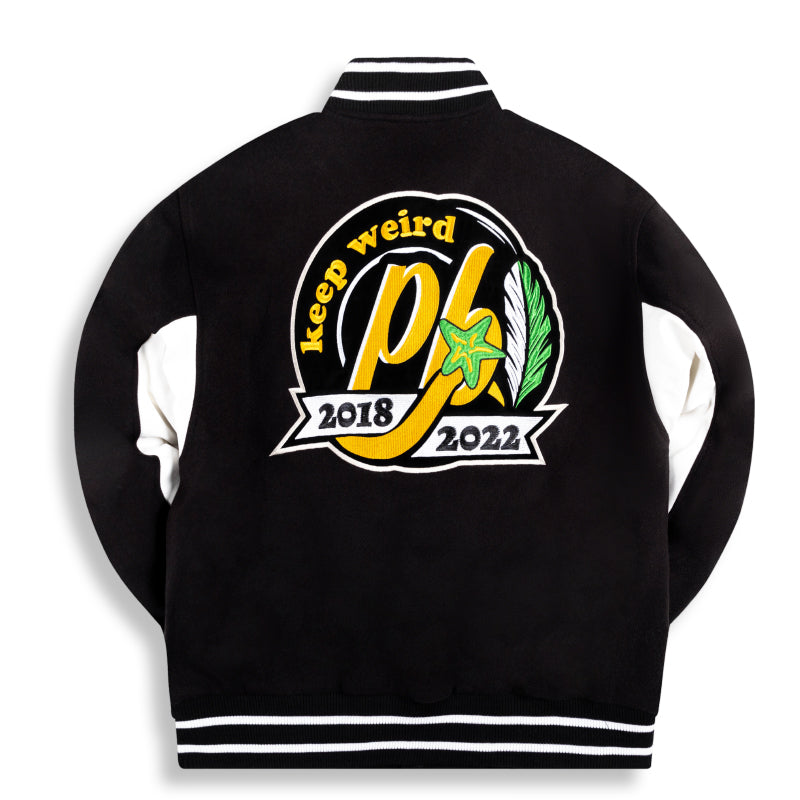 PRBLMS Graffiti Patch Embroidery Varsity Jacket | Face 3 Face