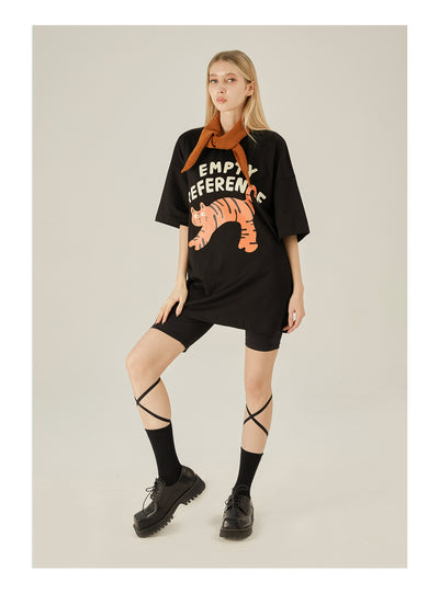EMPTY REFERENCE Cute Tiger Print Tee