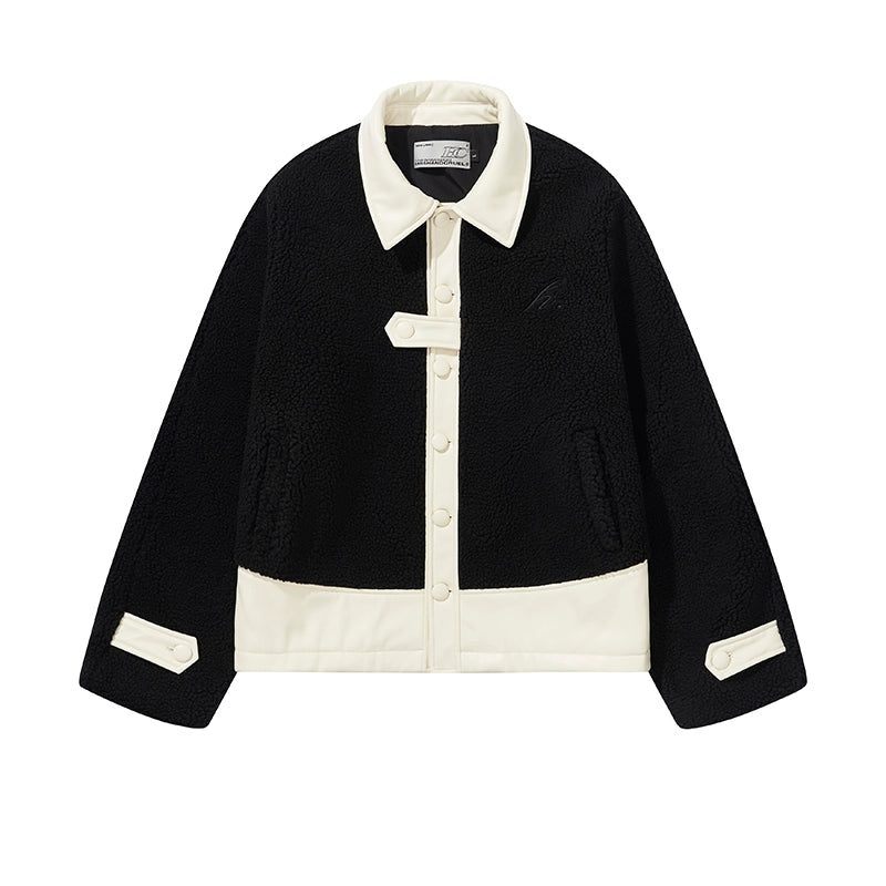 Harsh and Cruel PU Leather Stitched Sherpa Jacket