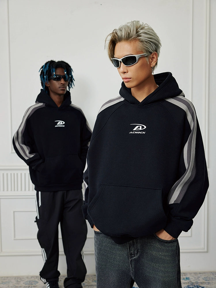 Achock Patchwork Small Logo Print Hoodie