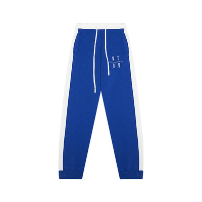 MEDM Contrast Color Drawstring Knitted Track Pants