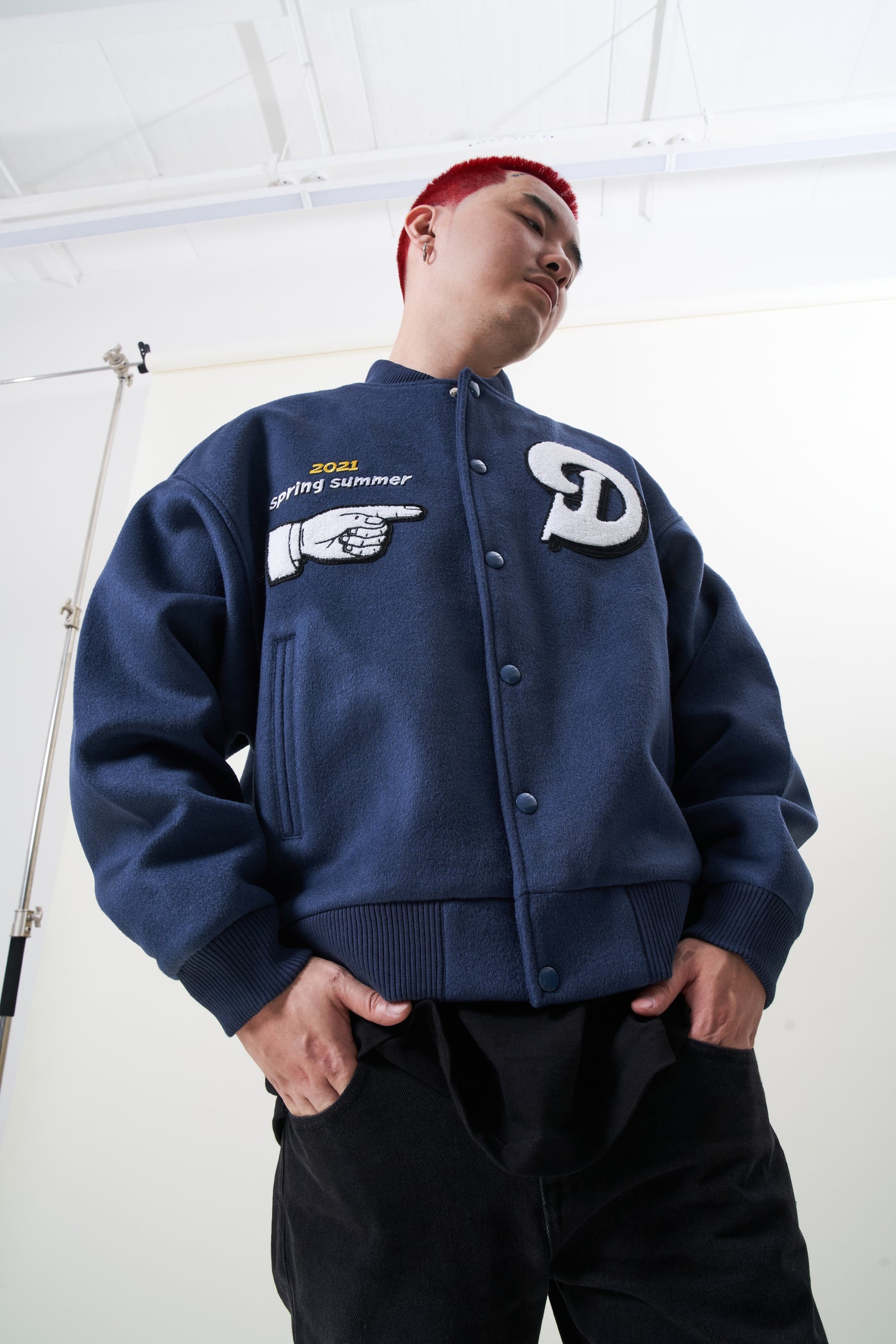 Navy Blue Doncare Casino Baseball Varsity Jacket - Maker of Jacket