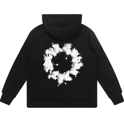Harsh and Cruel 3D Flash Star Diamond Circle Hoodie