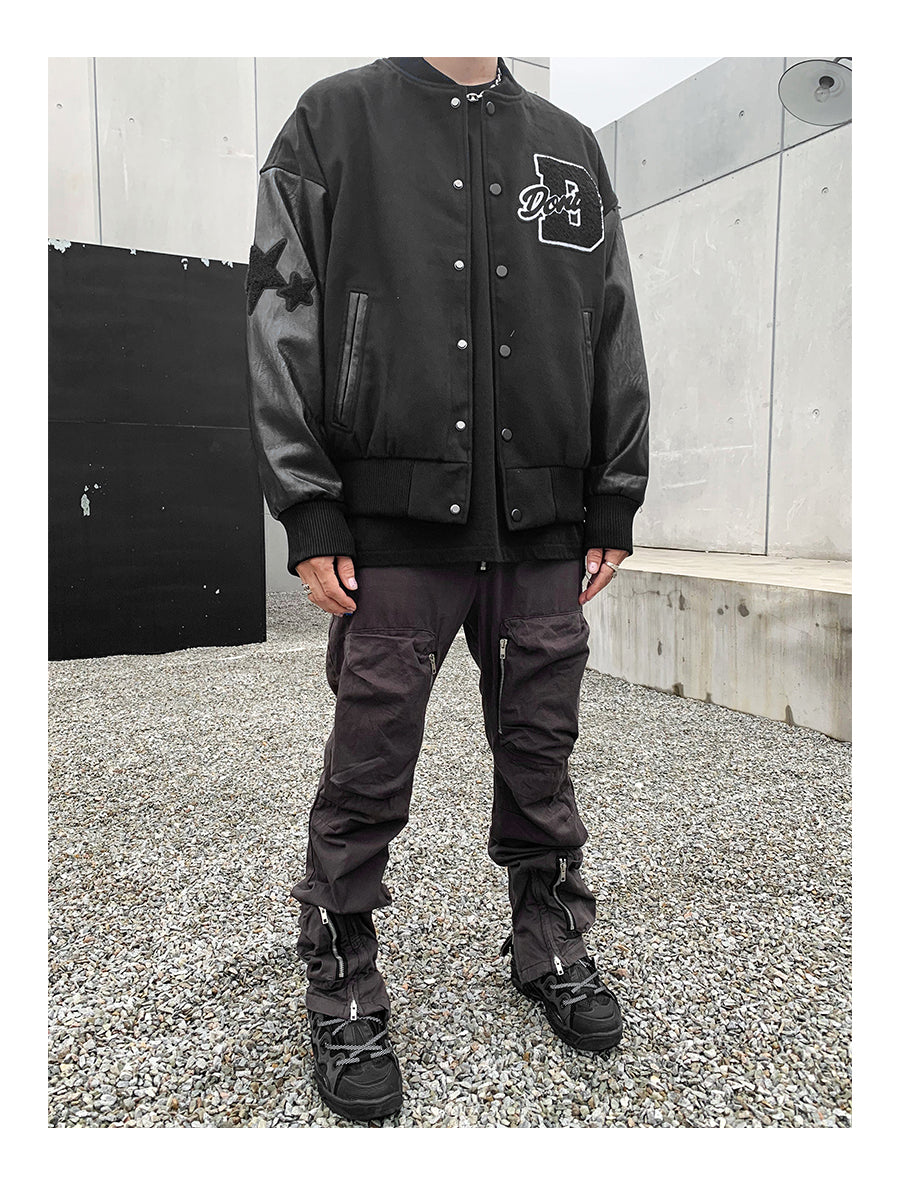 Don't Cower Embroidered Varsity Jacket