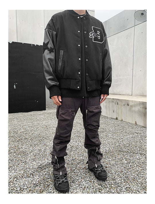 Don't Cower Embroidered Varsity Jacket