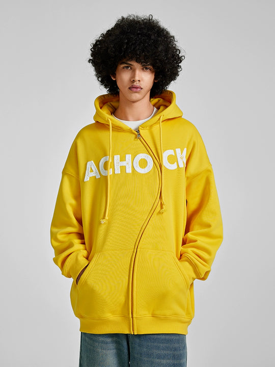 Achock National Tide S Zipper Foam Printed Hoodie
