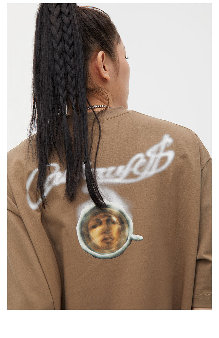 Cashrules Patch Pocket Skull Coffee Cup Printing Tee