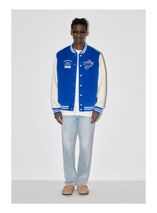 EMPTY REFERENCE Angel Logo Embroidered Baseball Jacket