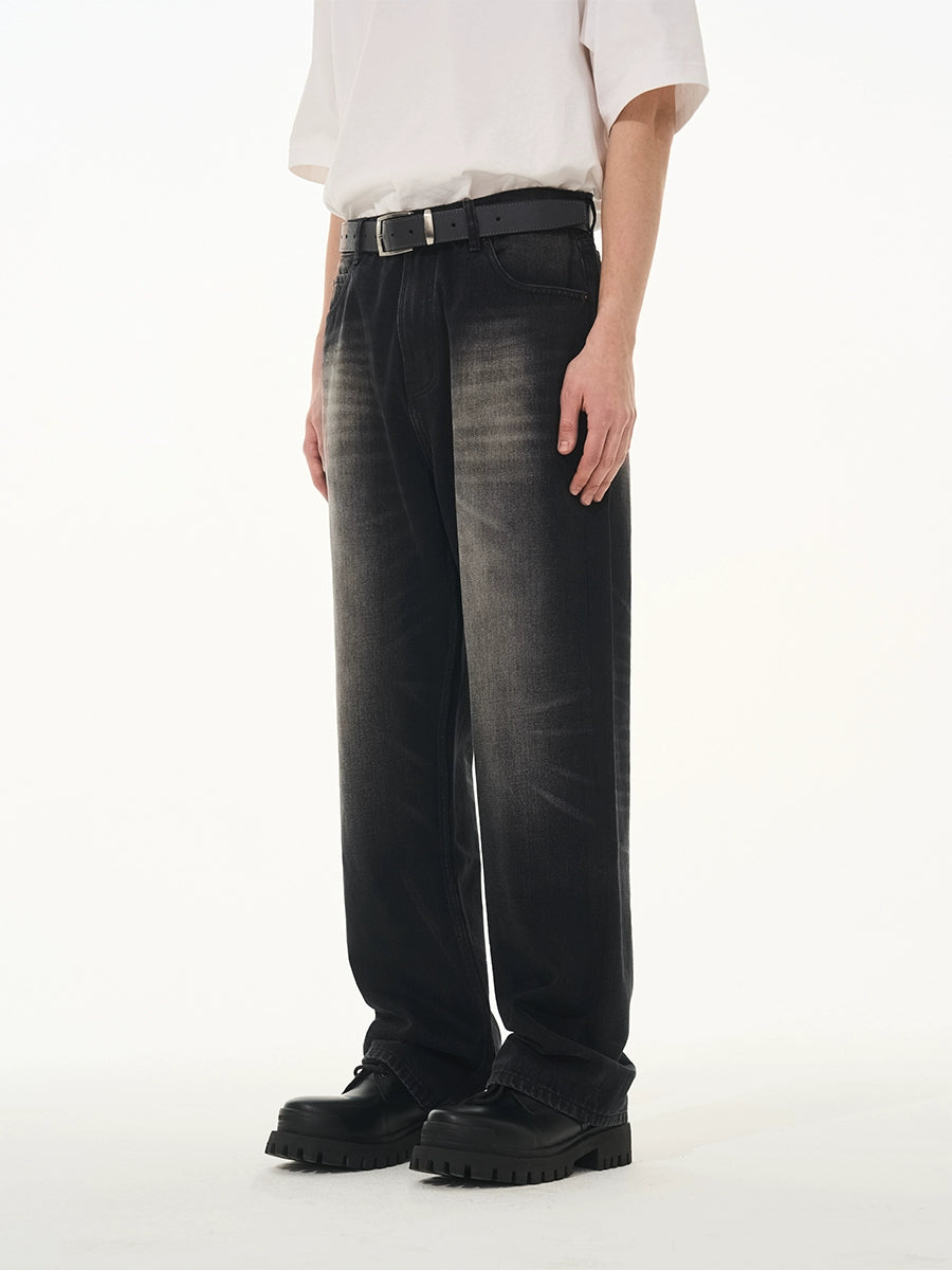 Harsh and Cruel Washed Straight Embroidered Denim