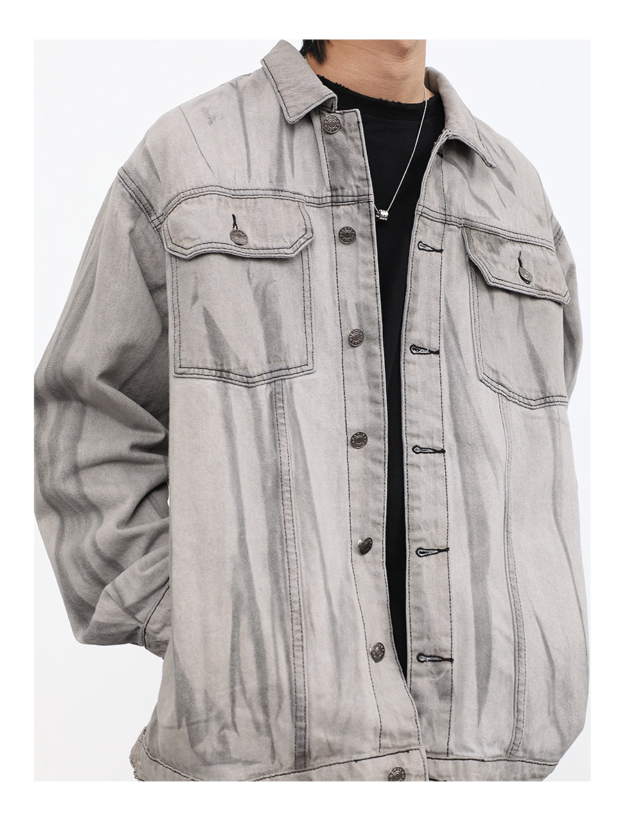 Heavy Craft Wash Hanging Dye Tie Dye Denim Jacket