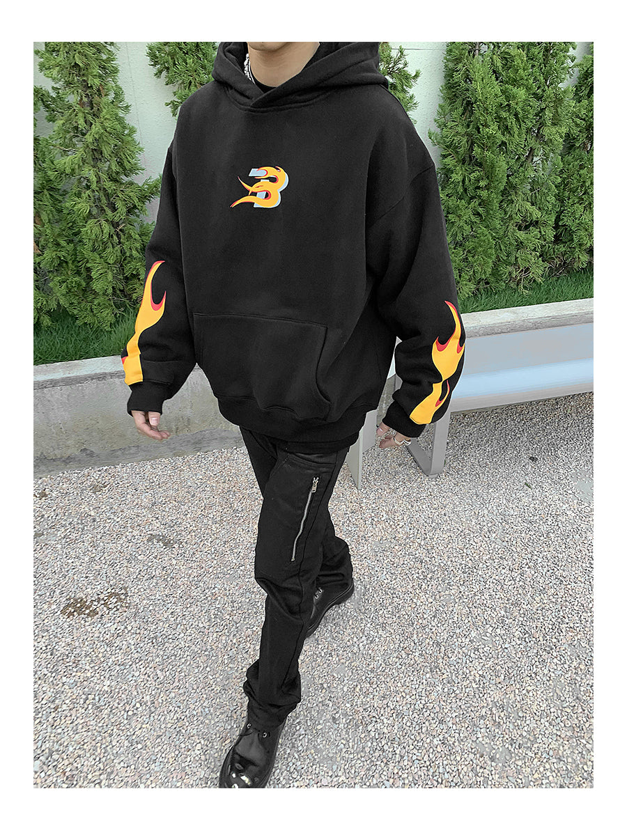 Flame Print Hoodie