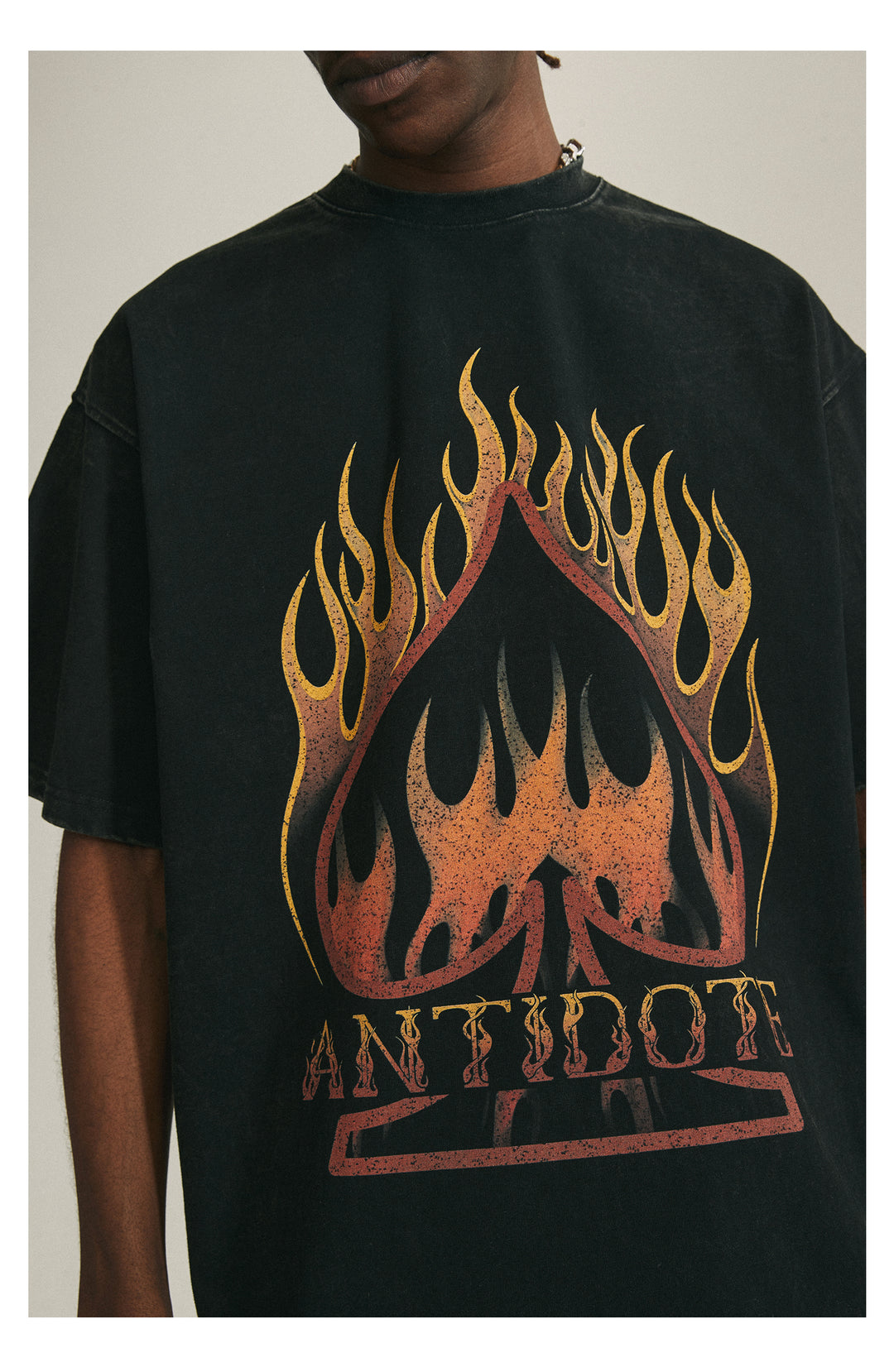 ANTIDOTE Flame Spade Print Tee