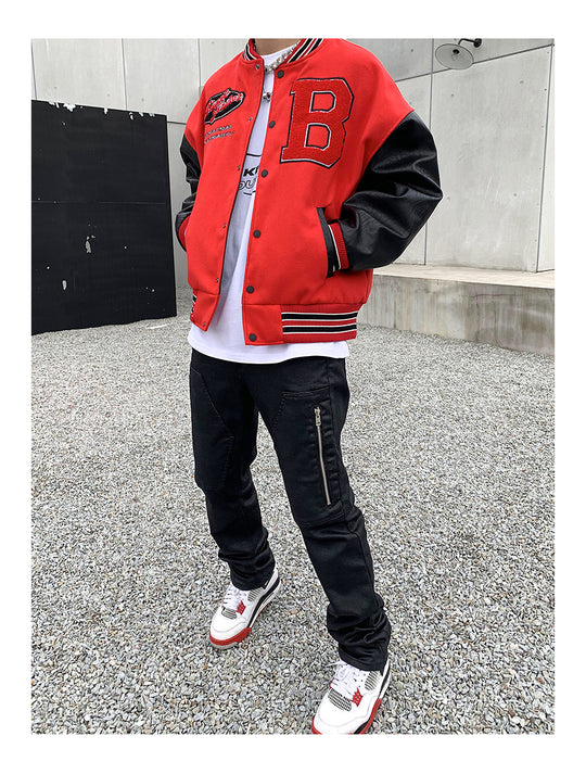 Logo Embroidery Varsity Jacket