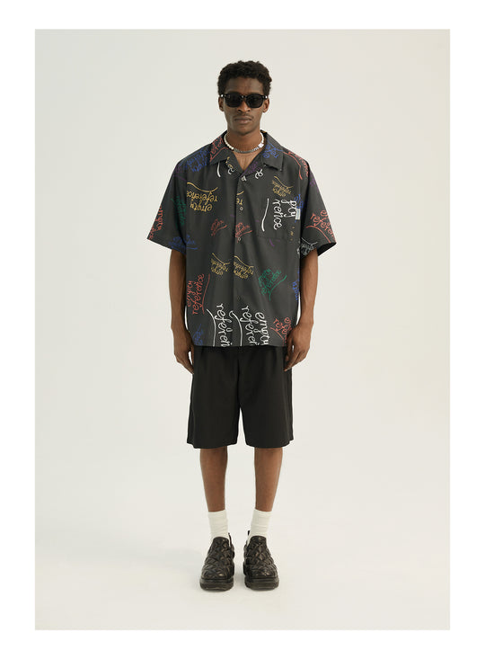 EMPTY REFERENCE Colorful Logo  Short Sleeve Shirt