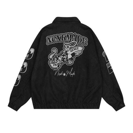 F3F Select Embroidered Suede Lapel Jacket