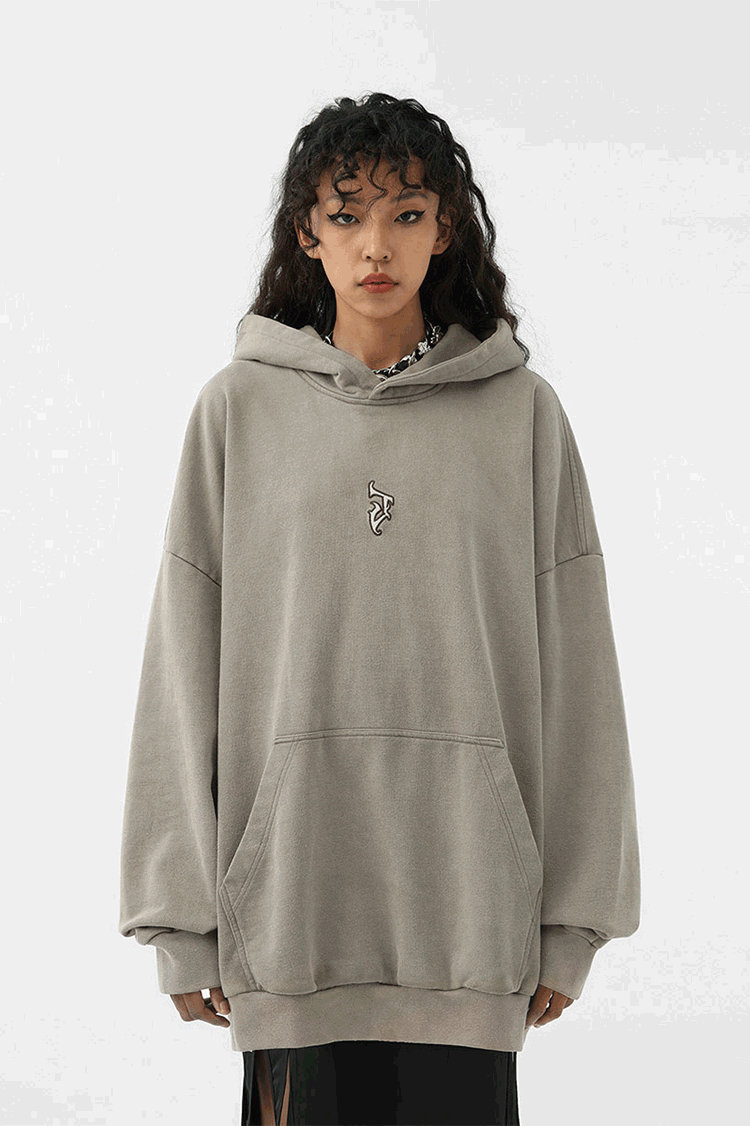 JHYQ Heavy Washed Embroidered Hoodie