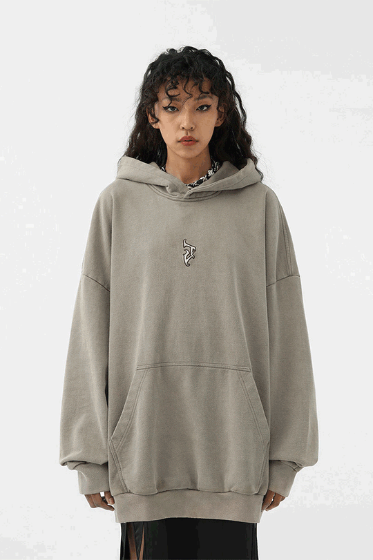 JHYQ Heavy Washed Embroidered Hoodie