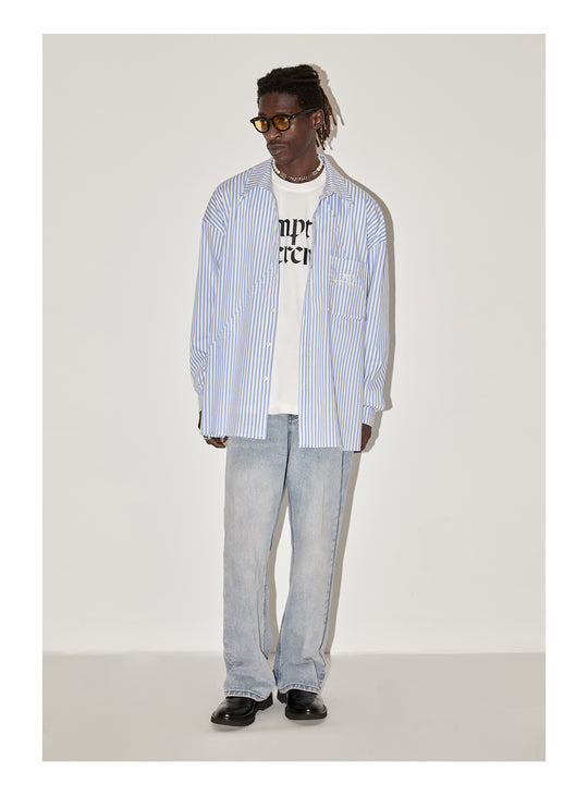 EMPTY REFERENCE Stripes Structured Long Sleeved Shirt