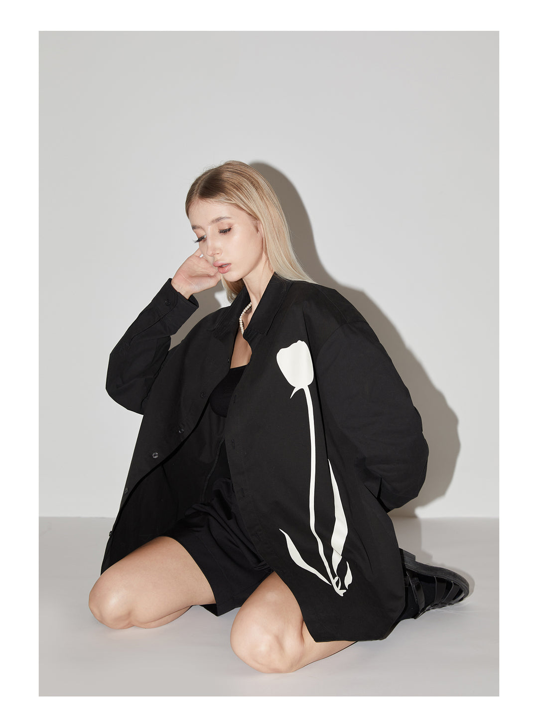 EMPTY REFERENCE Tulip Print Long Sleeved Shirt