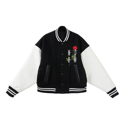 Shop Now MEDM Rose Embroidery Varsity Jacket – Face 3 Face