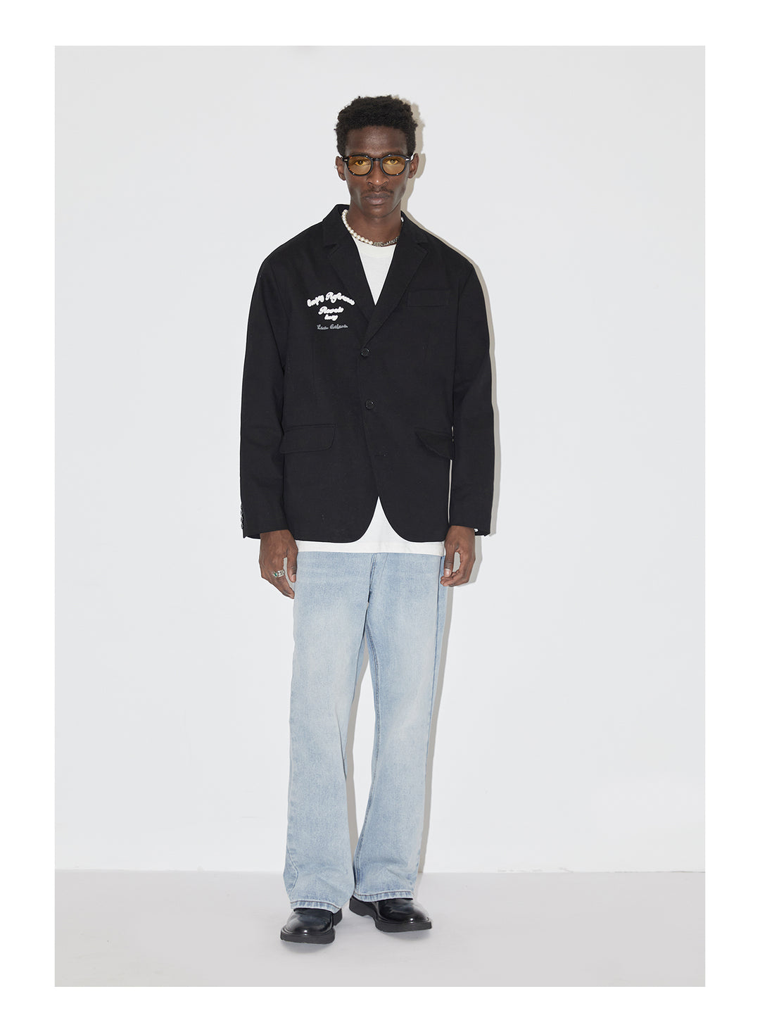 EMPTY REFERENCE Little Angel Logo Embroidered Suit Jacket