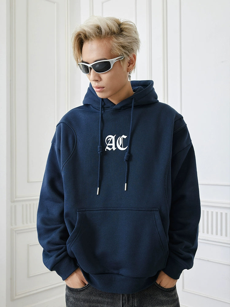 Achock Logo Embroidery Deconstructed Splicing Hoodie