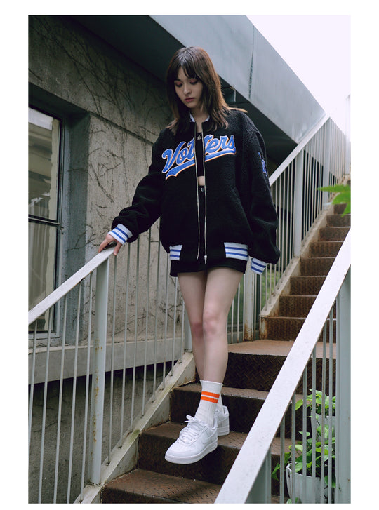 VOTE Logo Sherpa Fleece Baseball Jacket