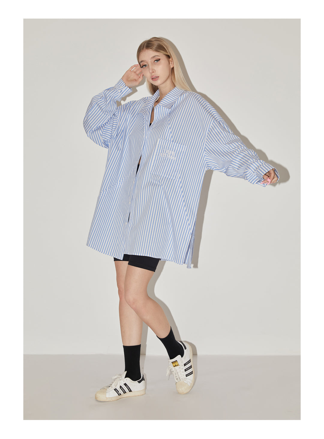 EMPTY REFERENCE Stripes Structured Long Sleeved Shirt