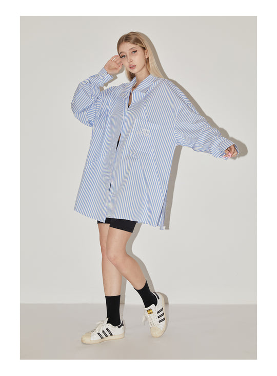 EMPTY REFERENCE Stripes Structured Long Sleeved Shirt