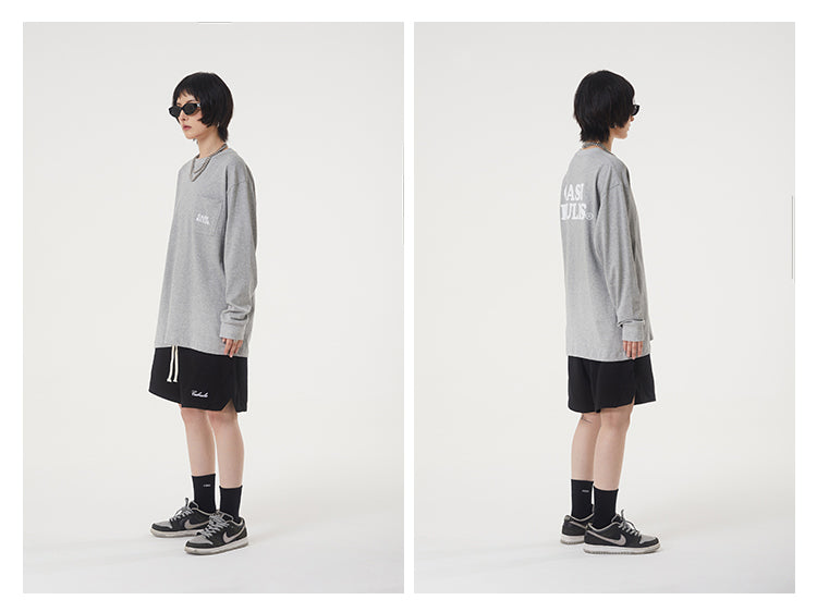 Cashrules Pocket Logo Print Long Sleeved Tee