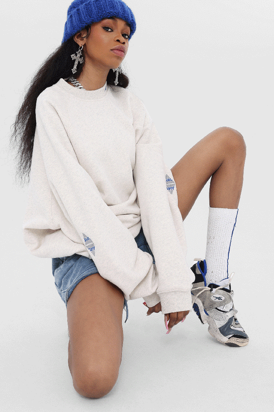 JHYQ Basic Logo Embroidered Heavyweight Sweater