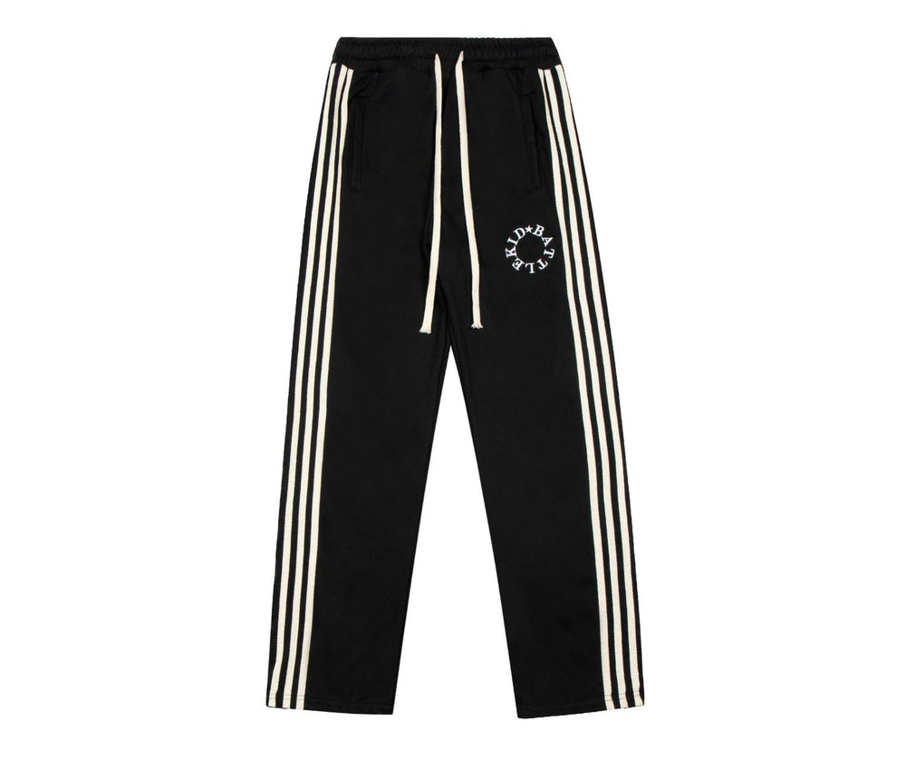 Striped Buckle Drawstring Track Pants