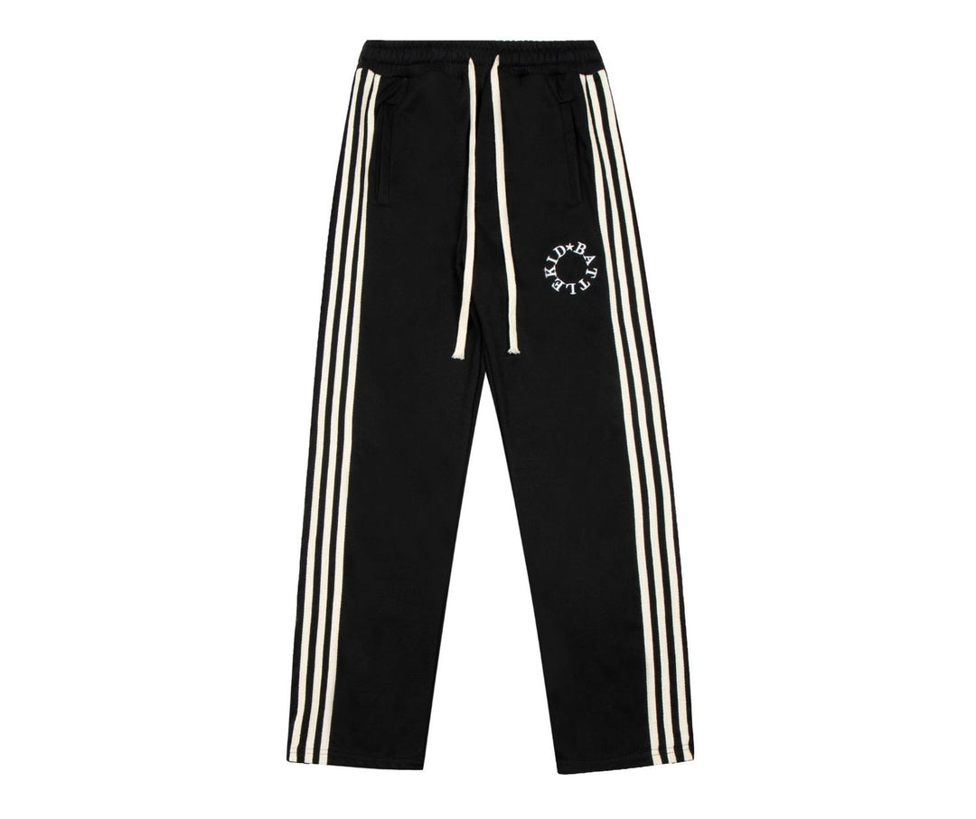 Striped Buckle Drawstring Track Pants