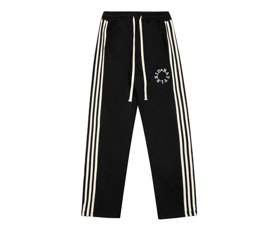 Striped Buckle Drawstring Track Pants