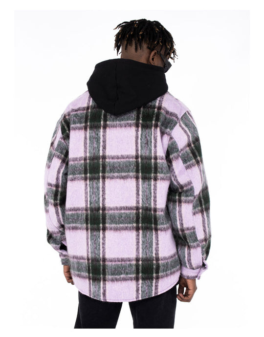 Create & Destroy Embroidered Plaid Shirt Jacket